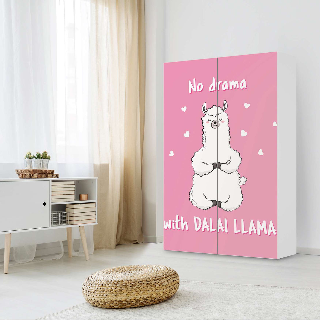 Klebefolie für Möbel Dalai Llama - IKEA Besta Schrank Hoch 2 Türen - Kinderzimmer
