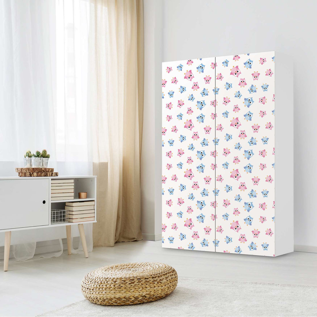 Klebefolie für Möbel Eulenparty - IKEA Besta Schrank Hoch 2 Türen - Kinderzimmer