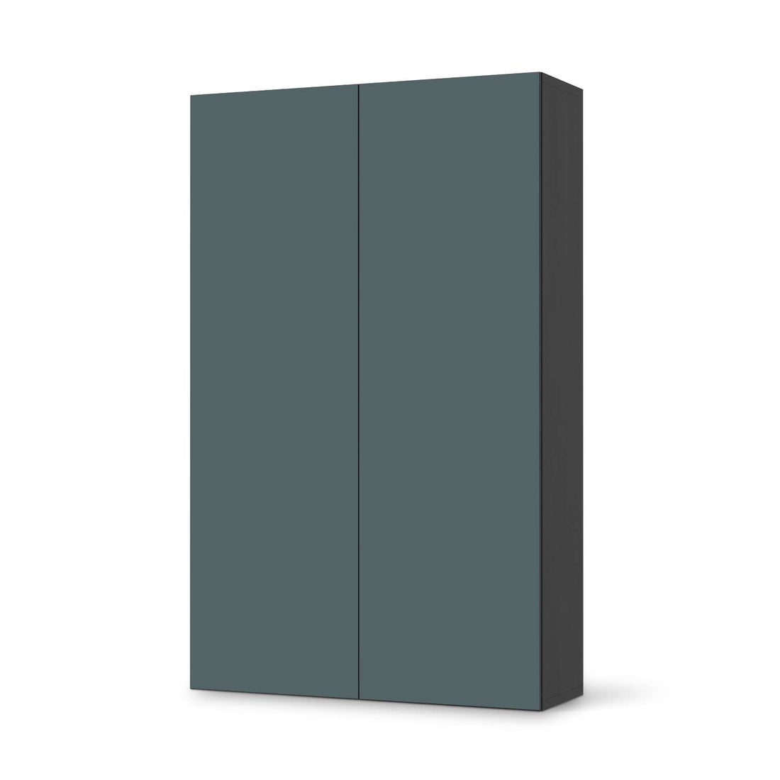 Klebefolie für Möbel Blaugrau Light - IKEA Besta Schrank Hoch 2 Türen - schwarz