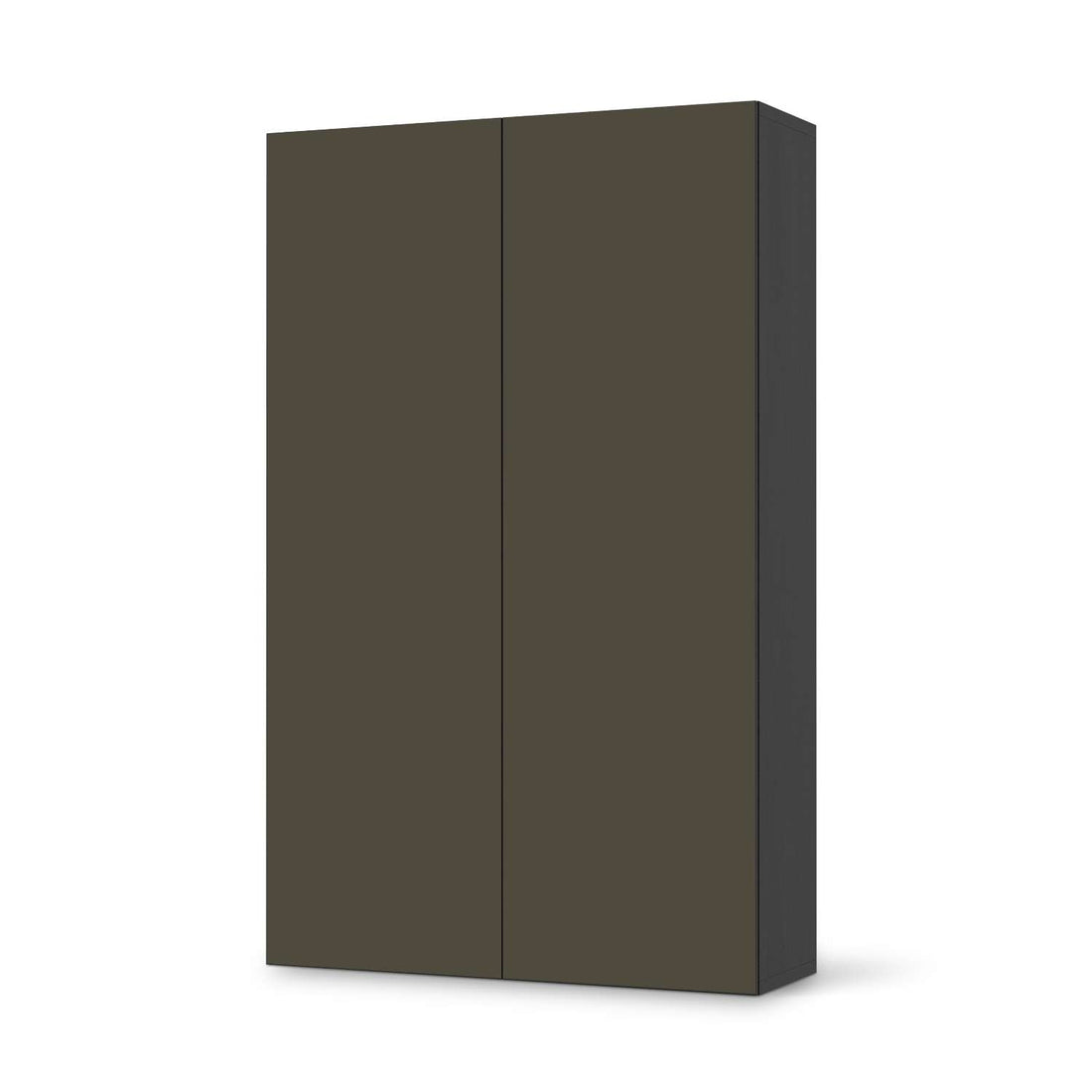 Klebefolie für Möbel Braungrau Dark - IKEA Besta Schrank Hoch 2 Türen - schwarz