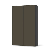 Klebefolie für Möbel Braungrau Dark - IKEA Besta Schrank Hoch 2 Türen - schwarz