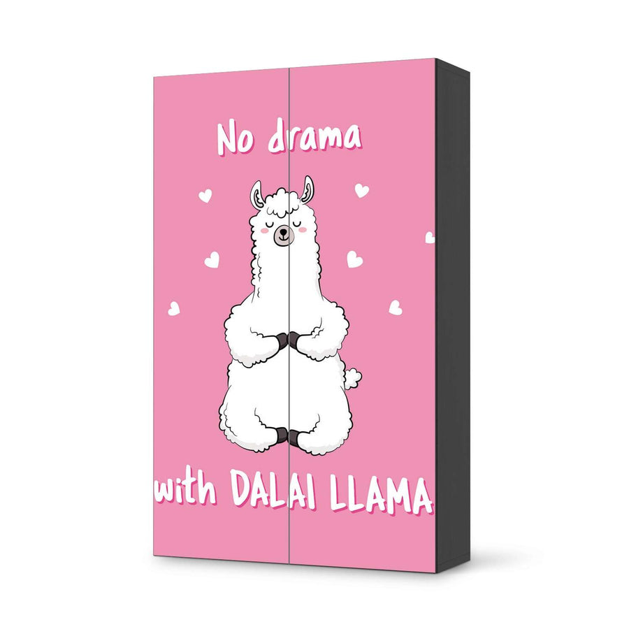 Klebefolie für Möbel Dalai Llama - IKEA Besta Schrank Hoch 2 Türen - schwarz