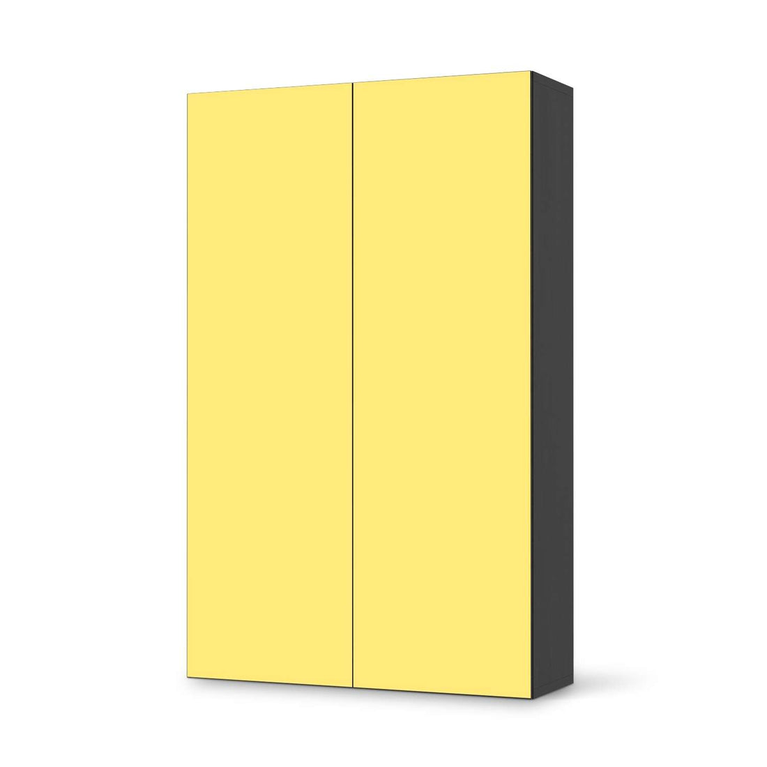 Klebefolie für Möbel Gelb Light - IKEA Besta Schrank Hoch 2 Türen - schwarz