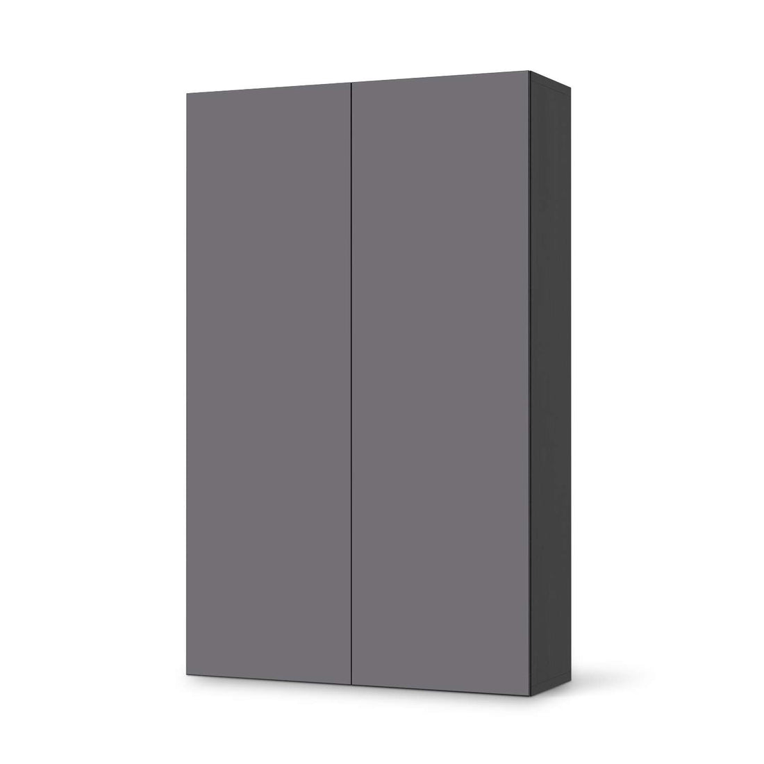 Klebefolie für Möbel Grau Light - IKEA Besta Schrank Hoch 2 Türen - schwarz