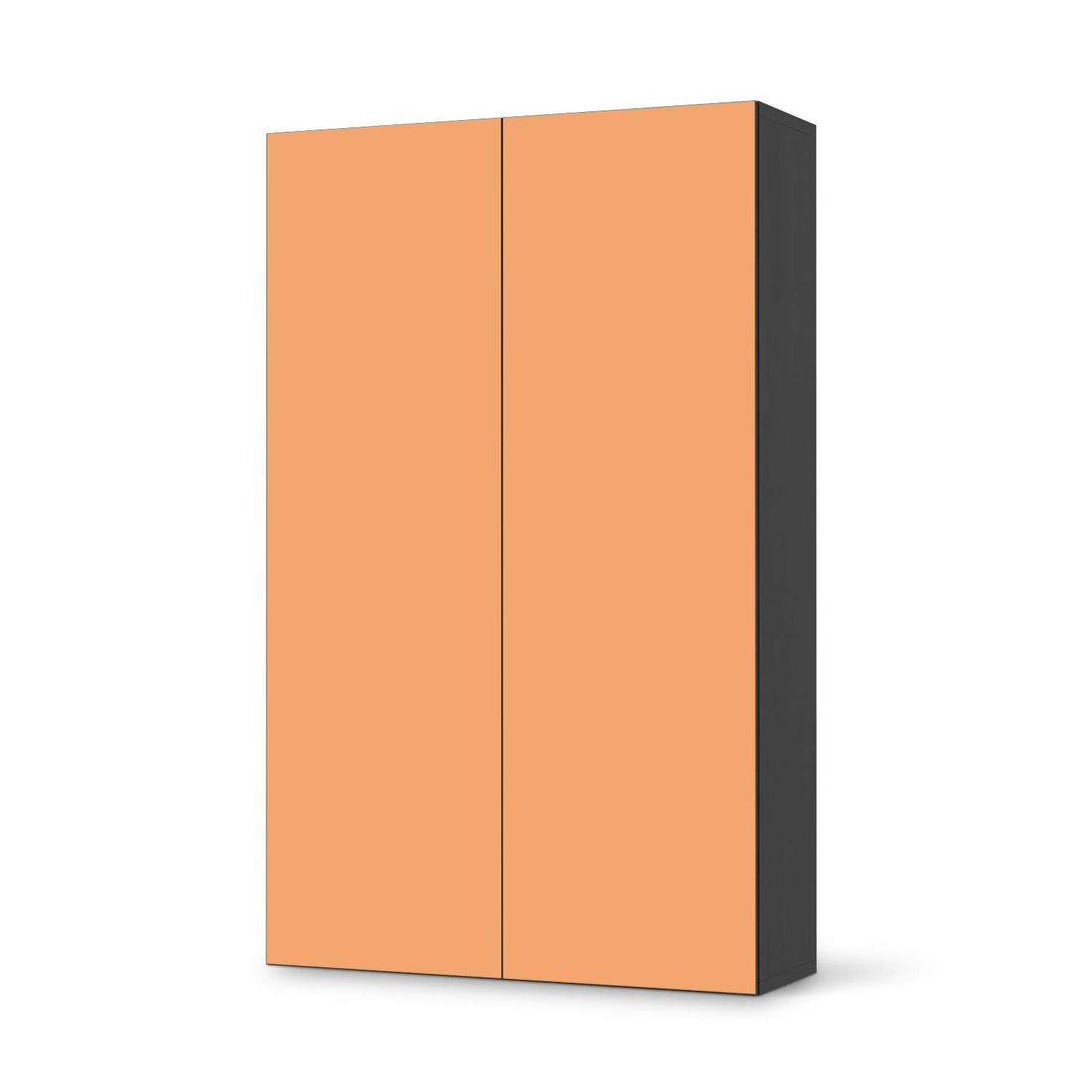 Klebefolie für Möbel Orange Light - IKEA Besta Schrank Hoch 2 Türen - schwarz