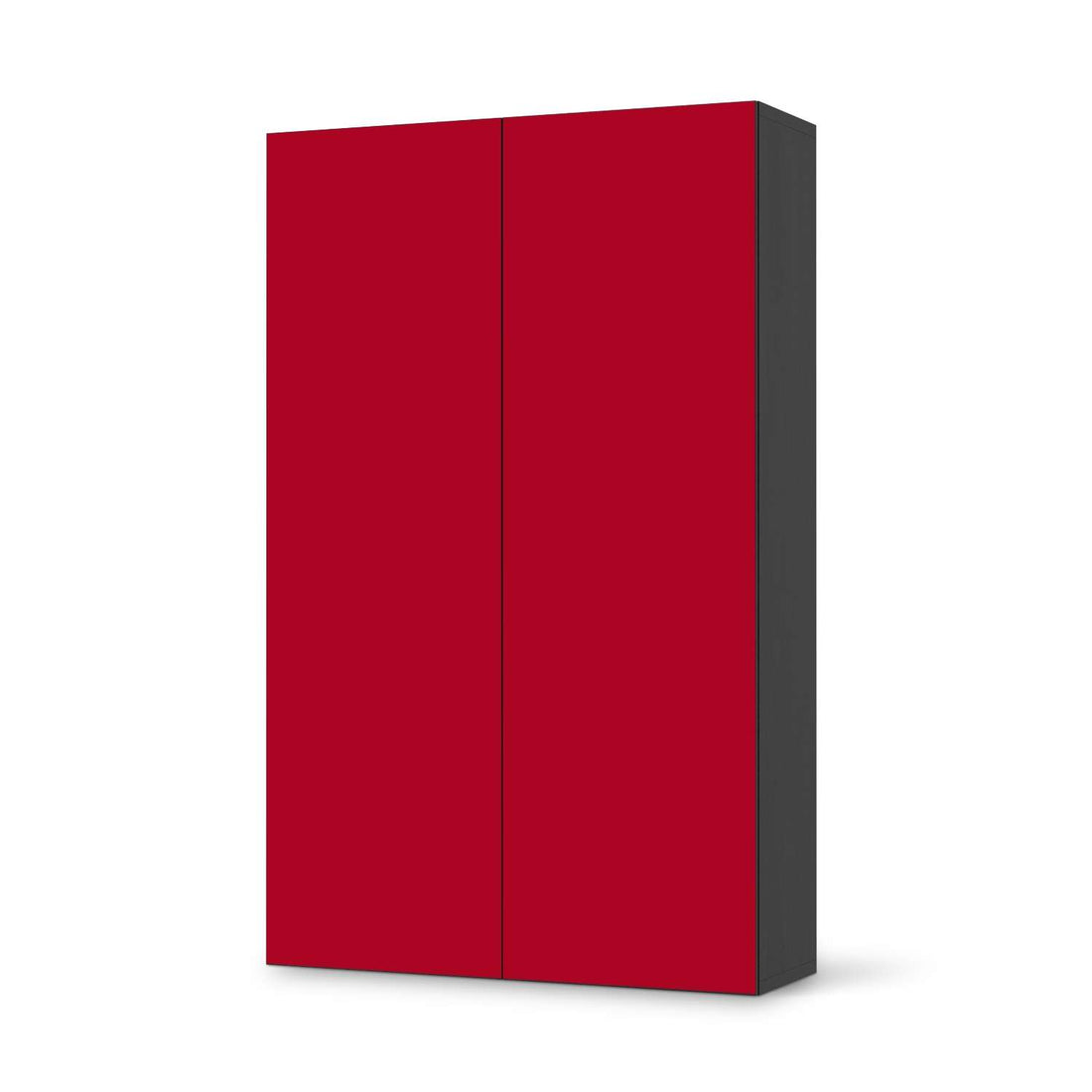 Klebefolie für Möbel Rot Dark - IKEA Besta Schrank Hoch 2 Türen - schwarz