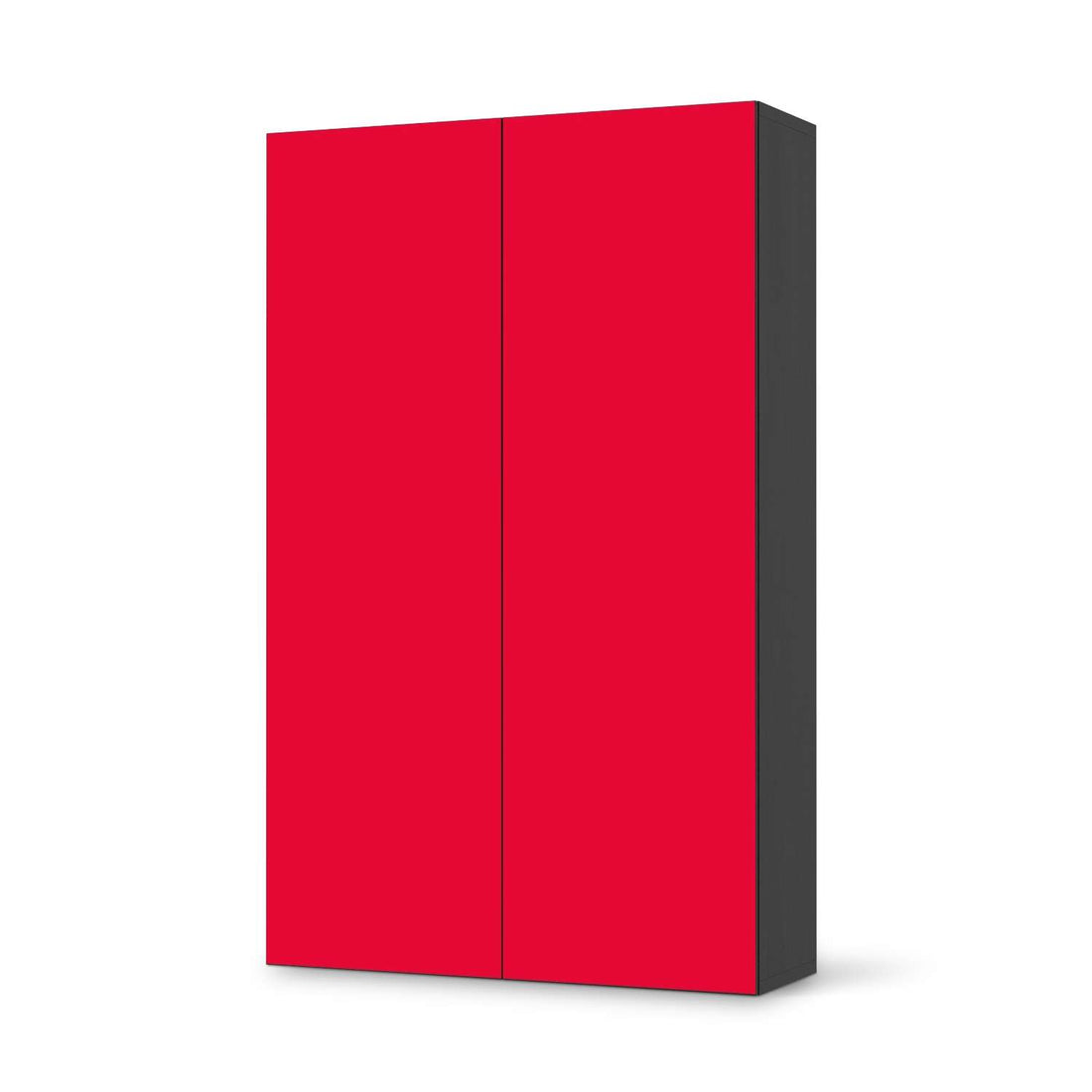 Klebefolie für Möbel Rot Light - IKEA Besta Schrank Hoch 2 Türen - schwarz