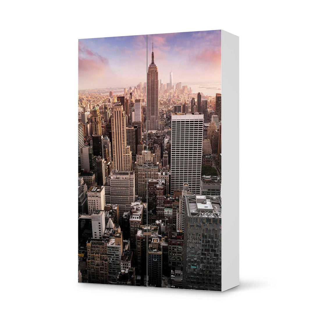 Klebefolie für Möbel Big Apple - IKEA Besta Schrank Hoch 2 Türen  - weiss