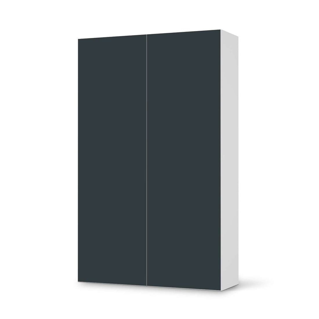 Klebefolie für Möbel Blaugrau Dark - IKEA Besta Schrank Hoch 2 Türen  - weiss