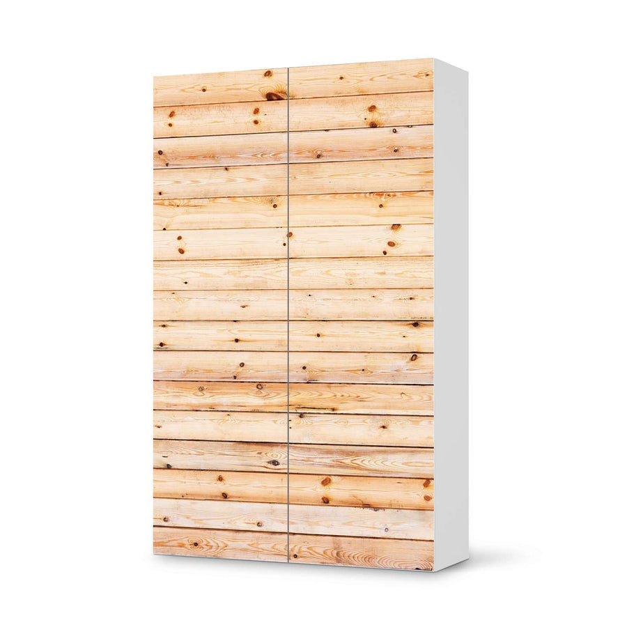 Klebefolie für Möbel Bright Planks - IKEA Besta Schrank Hoch 2 Türen  - weiss