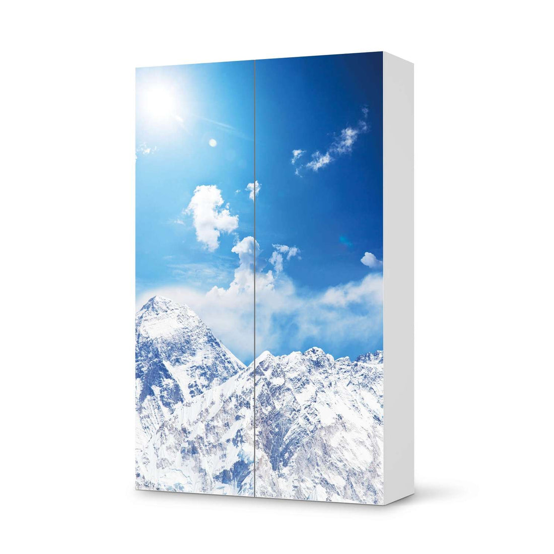 Klebefolie für Möbel Everest - IKEA Besta Schrank Hoch 2 Türen  - weiss