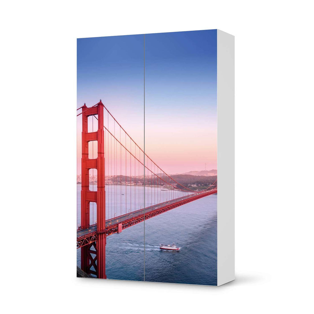 Klebefolie für Möbel Golden Gate - IKEA Besta Schrank Hoch 2 Türen  - weiss