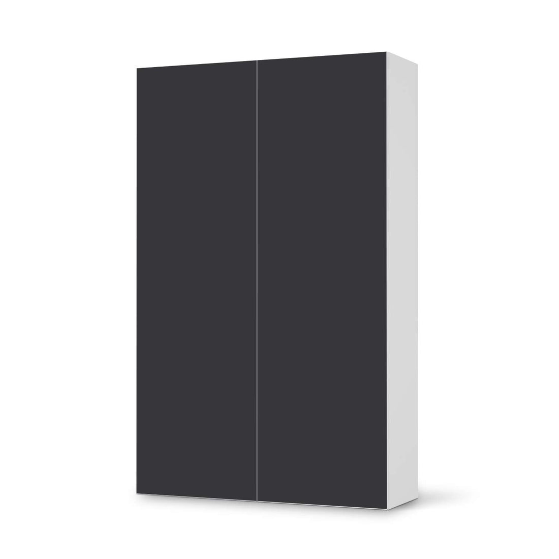 Klebefolie für Möbel Grau Dark - IKEA Besta Schrank Hoch 2 Türen  - weiss