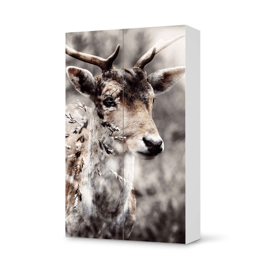 Klebefolie für Möbel Hirsch - IKEA Besta Schrank Hoch 2 Türen  - weiss