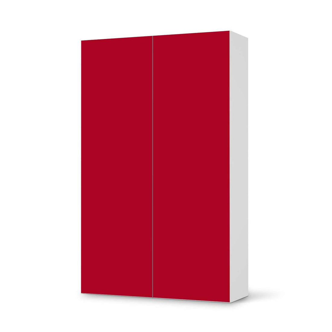 Klebefolie für Möbel Rot Dark - IKEA Besta Schrank Hoch 2 Türen  - weiss