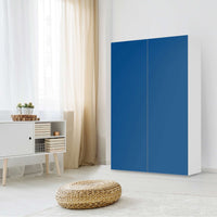 Klebefolie für Möbel Blau Dark - IKEA Besta Schrank Hoch 2 Türen - Wohnzimmer