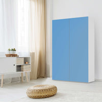 Klebefolie für Möbel Blau Light - IKEA Besta Schrank Hoch 2 Türen - Wohnzimmer