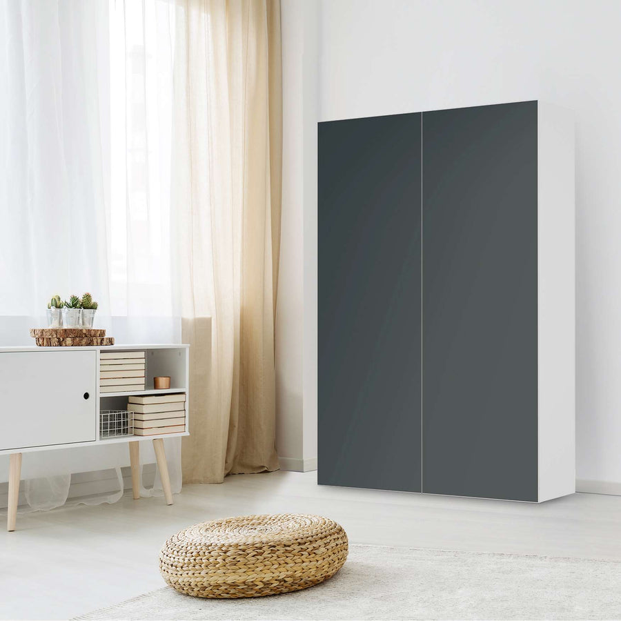 Klebefolie für Möbel Blaugrau Dark - IKEA Besta Schrank Hoch 2 Türen - Wohnzimmer