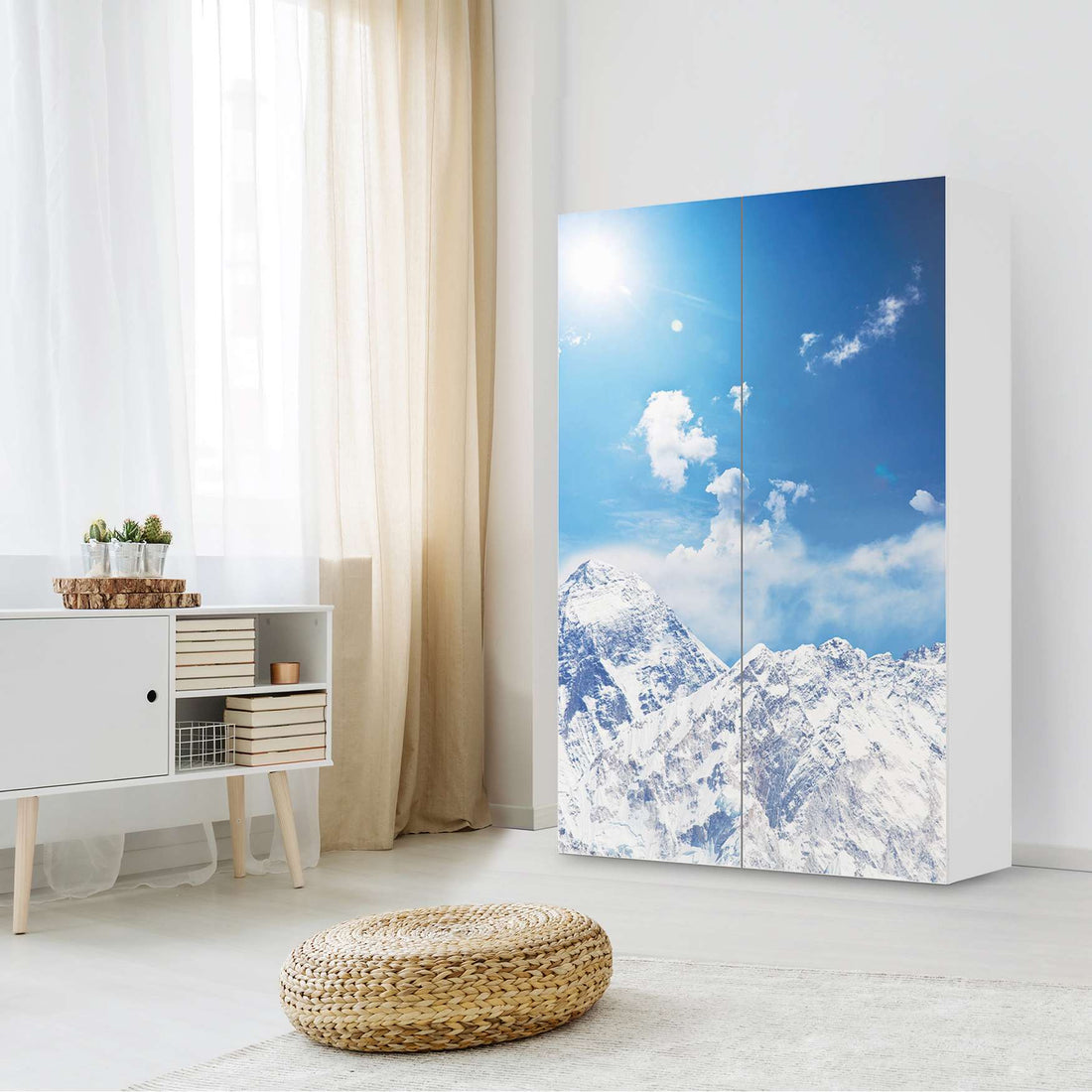 Klebefolie für Möbel Everest - IKEA Besta Schrank Hoch 2 Türen - Wohnzimmer