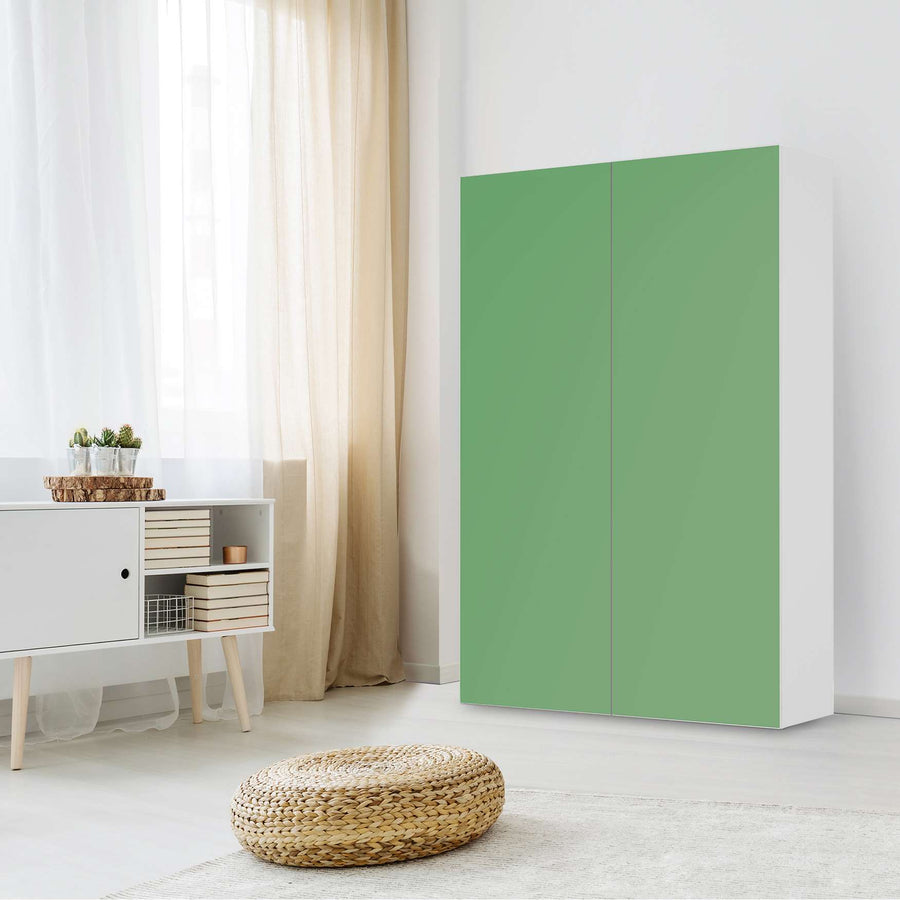 Klebefolie für Möbel Grün Light - IKEA Besta Schrank Hoch 2 Türen - Wohnzimmer