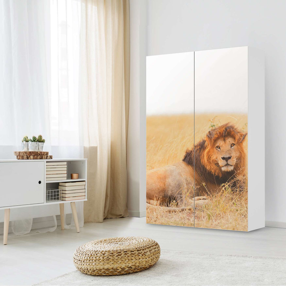 Klebefolie für Möbel Lion King - IKEA Besta Schrank Hoch 2 Türen - Wohnzimmer