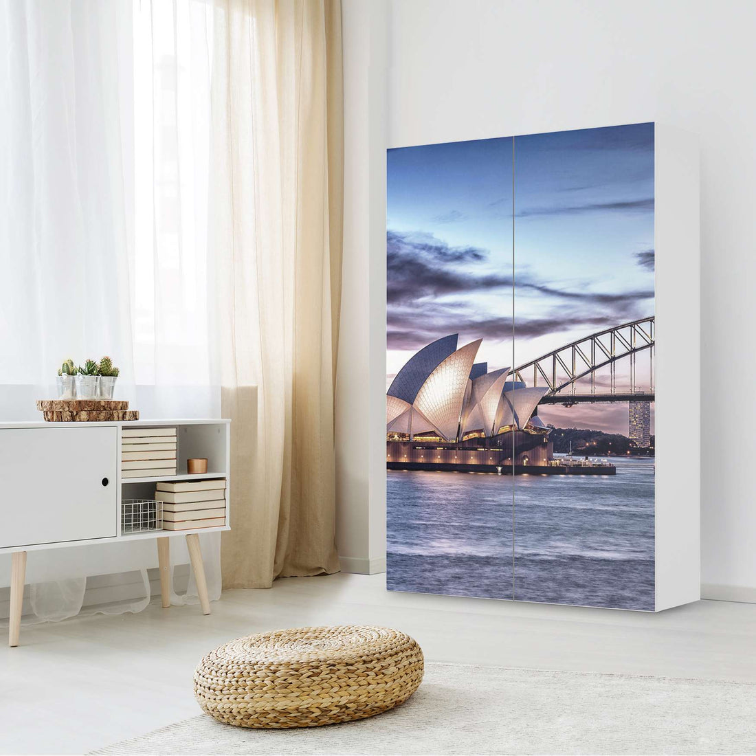 Klebefolie für Möbel Sydney - IKEA Besta Schrank Hoch 2 Türen - Wohnzimmer