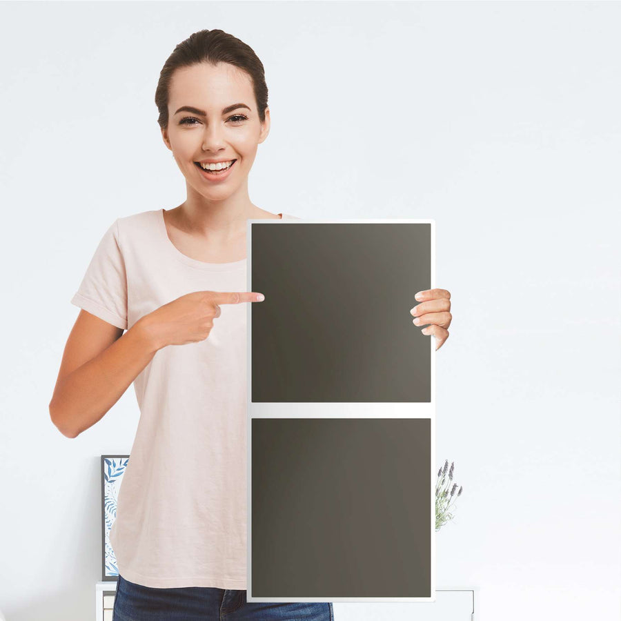 Klebefolie für Möbel Braungrau Dark - IKEA Expedit Regal 2 Türen Hoch - Folie