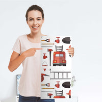 Klebefolie für Möbel Firefighter - IKEA Expedit Regal 2 Türen Hoch - Folie