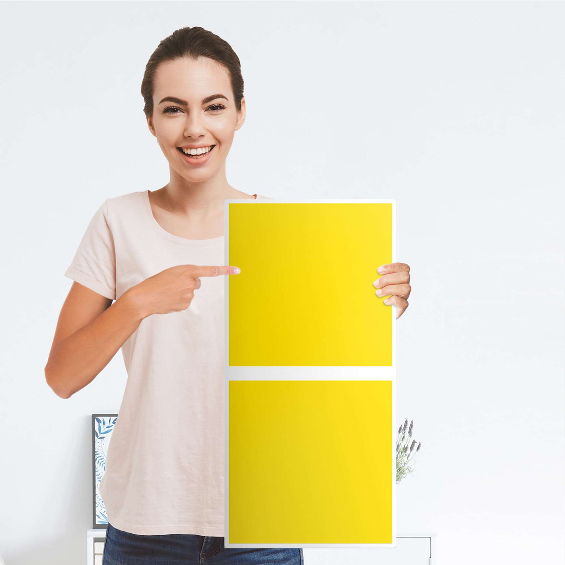 Klebefolie für Möbel Gelb Dark - IKEA Expedit Regal 2 Türen Hoch - Folie