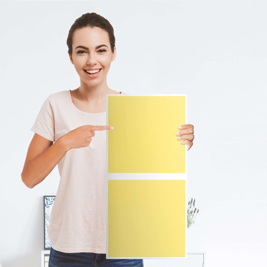 Klebefolie für Möbel Gelb Light - IKEA Expedit Regal 2 Türen Hoch - Folie