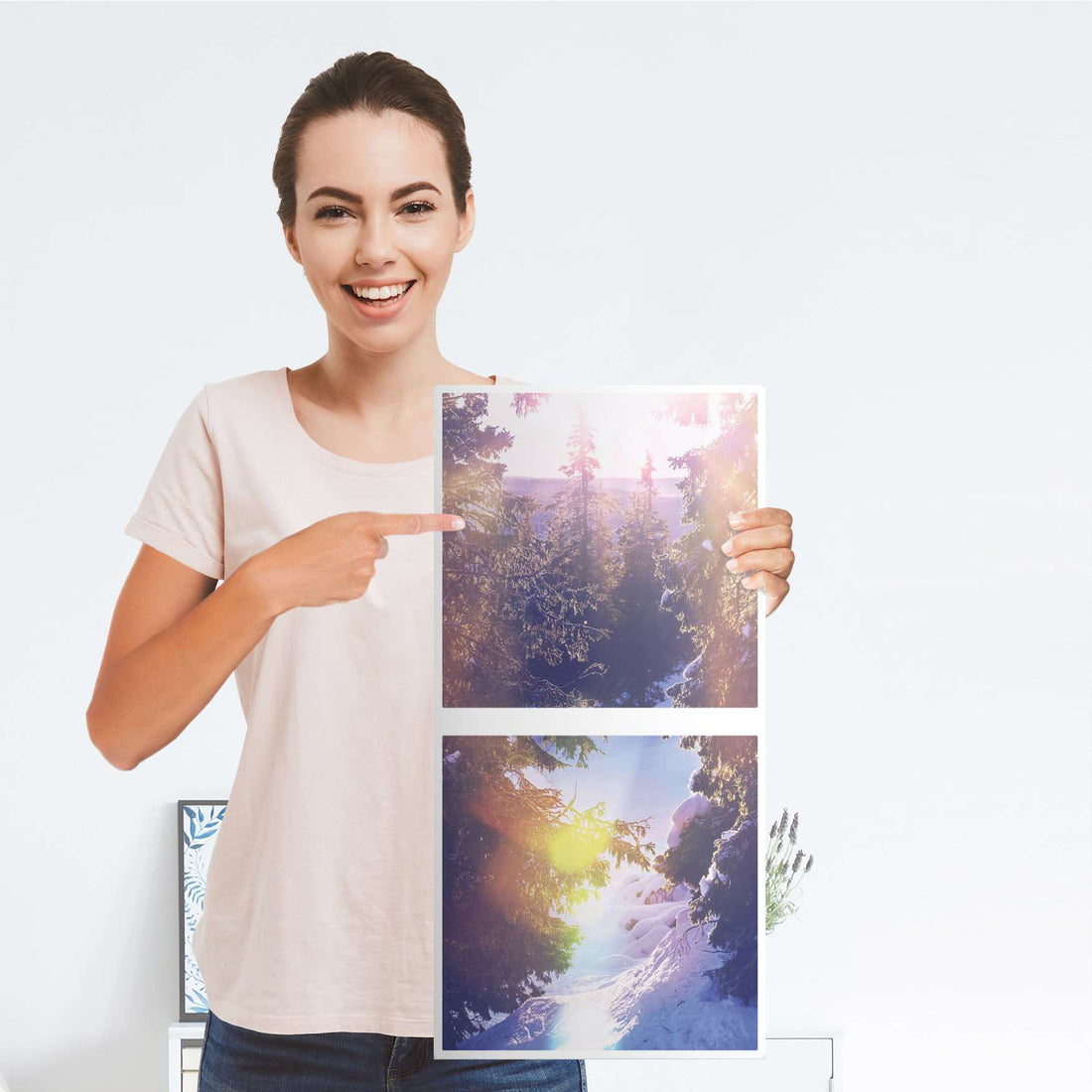 Klebefolie für Möbel Lichtflut - IKEA Expedit Regal 2 Türen Hoch - Folie