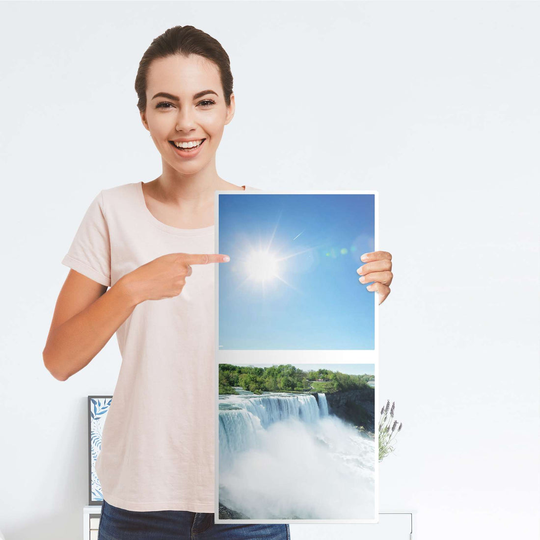 Klebefolie für Möbel Niagara Falls - IKEA Expedit Regal 2 Türen Hoch - Folie