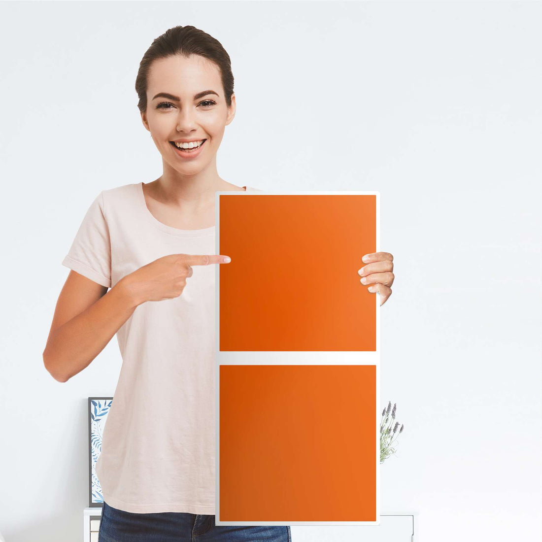 Klebefolie für Möbel Orange Dark - IKEA Expedit Regal 2 Türen Hoch - Folie