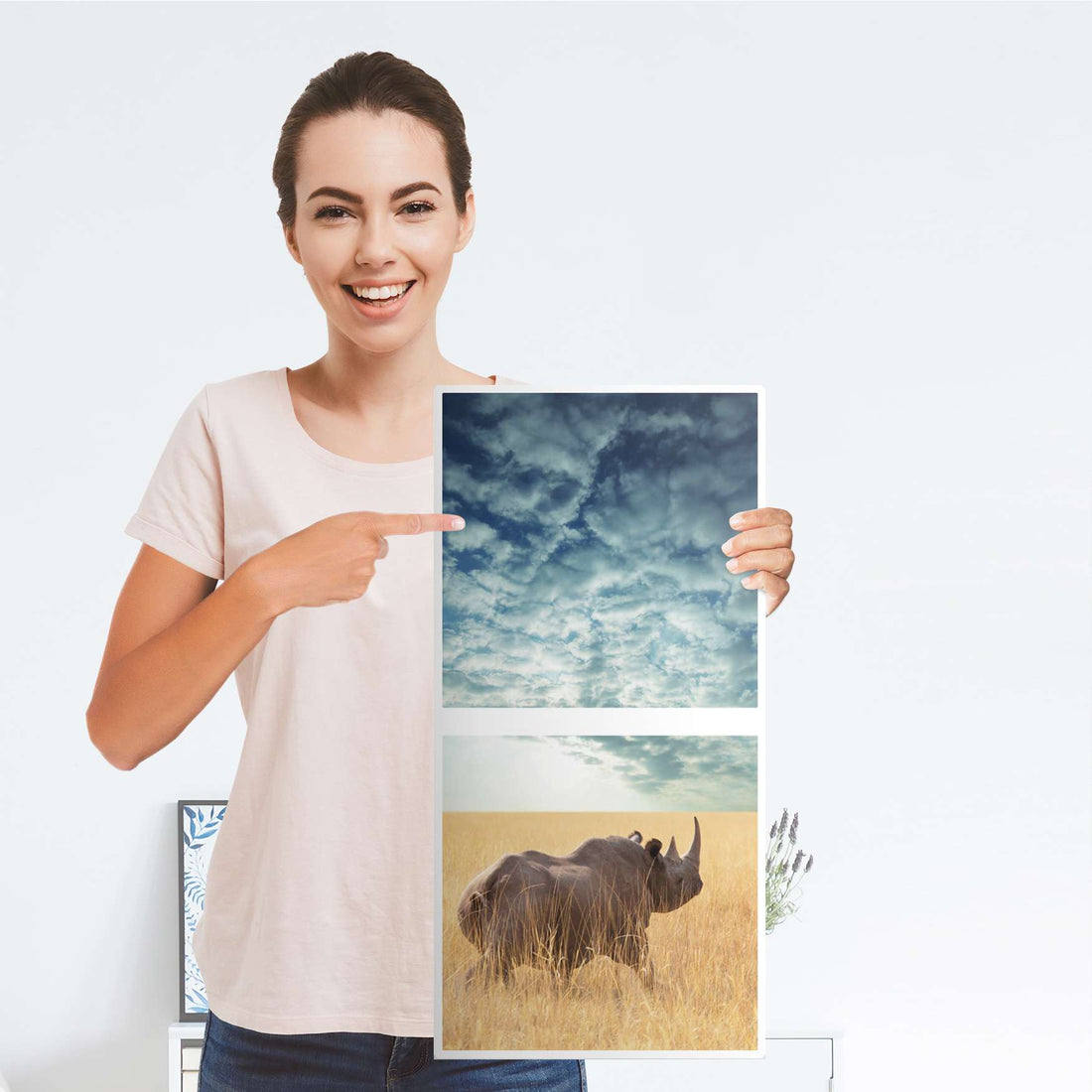 Klebefolie für Möbel Rhino - IKEA Expedit Regal 2 Türen Hoch - Folie