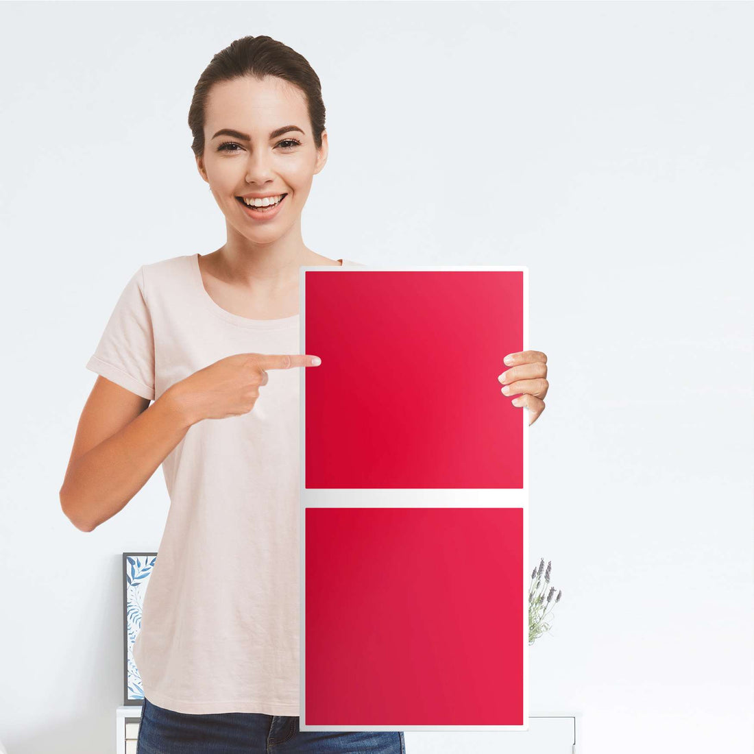 Klebefolie für Möbel Rot Light - IKEA Expedit Regal 2 Türen Hoch - Folie