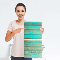 Klebefolie für Möbel Wooden Aqua - IKEA Expedit Regal 2 Türen Hoch - Folie