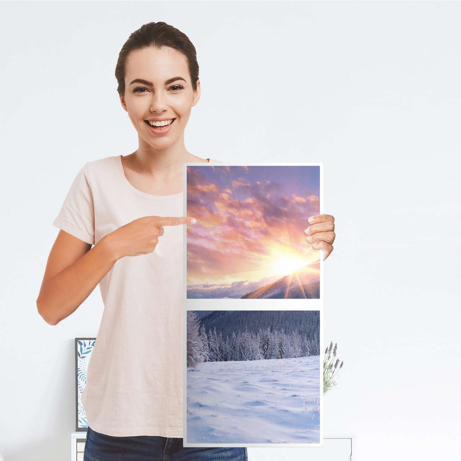 Klebefolie für Möbel Zauberhafte Winterlandschaft - IKEA Expedit Regal 2 Türen Hoch - Folie