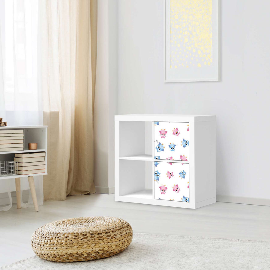 Klebefolie für Möbel Eulenparty - IKEA Expedit Regal 2 Türen Hoch - Kinderzimmer