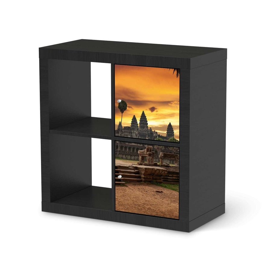 Klebefolie für Möbel Angkor Wat - IKEA Expedit Regal 2 Türen Hoch - schwarz