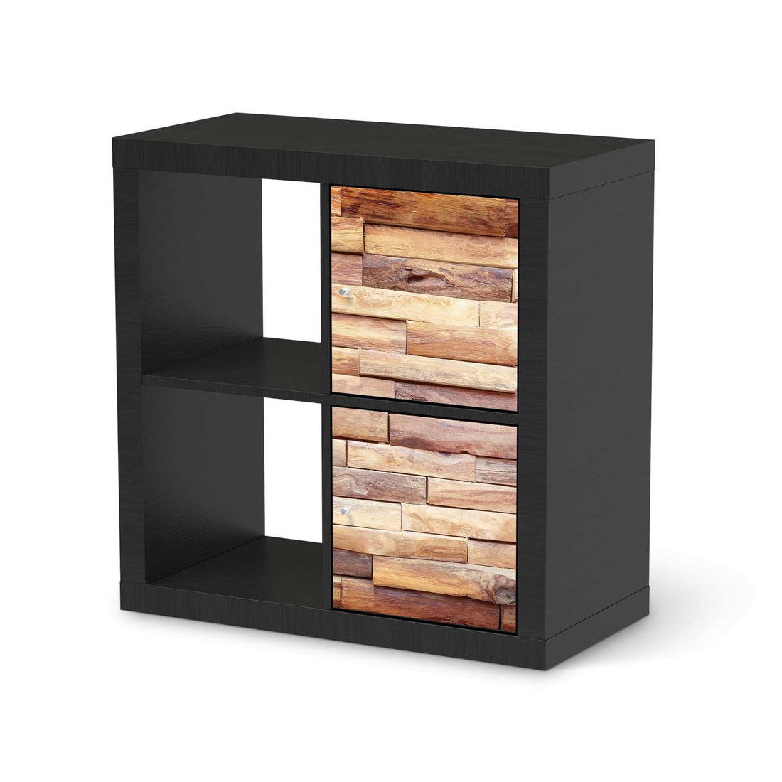 Klebefolie für Möbel Artwood - IKEA Expedit Regal 2 Türen Hoch - schwarz