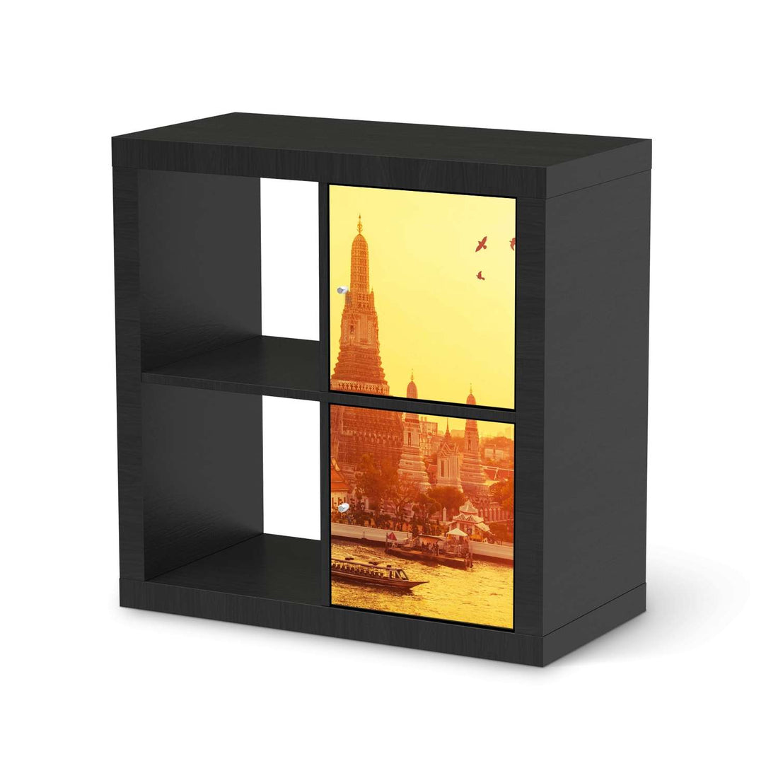 Klebefolie für Möbel Bangkok Sunset - IKEA Expedit Regal 2 Türen Hoch - schwarz