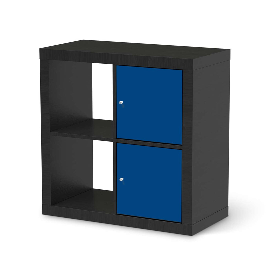 Klebefolie für Möbel Blau Dark - IKEA Expedit Regal 2 Türen Hoch - schwarz