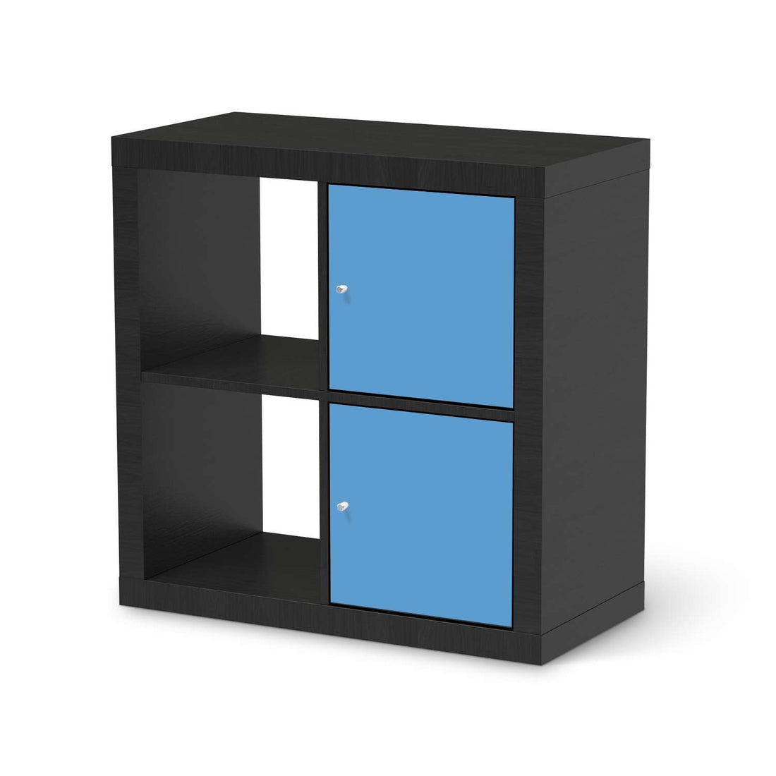Klebefolie für Möbel Blau Light - IKEA Expedit Regal 2 Türen Hoch - schwarz