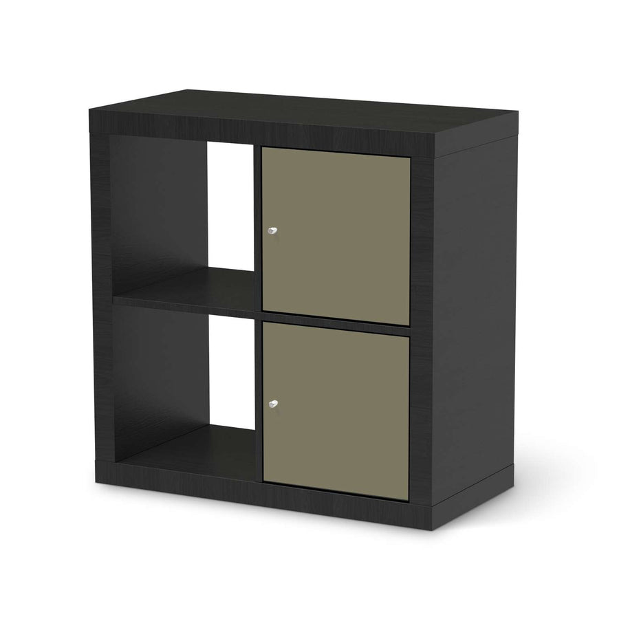 Klebefolie für Möbel Braungrau Light - IKEA Expedit Regal 2 Türen Hoch - schwarz