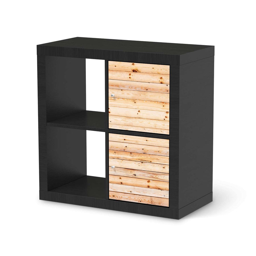 Klebefolie für Möbel Bright Planks - IKEA Expedit Regal 2 Türen Hoch - schwarz
