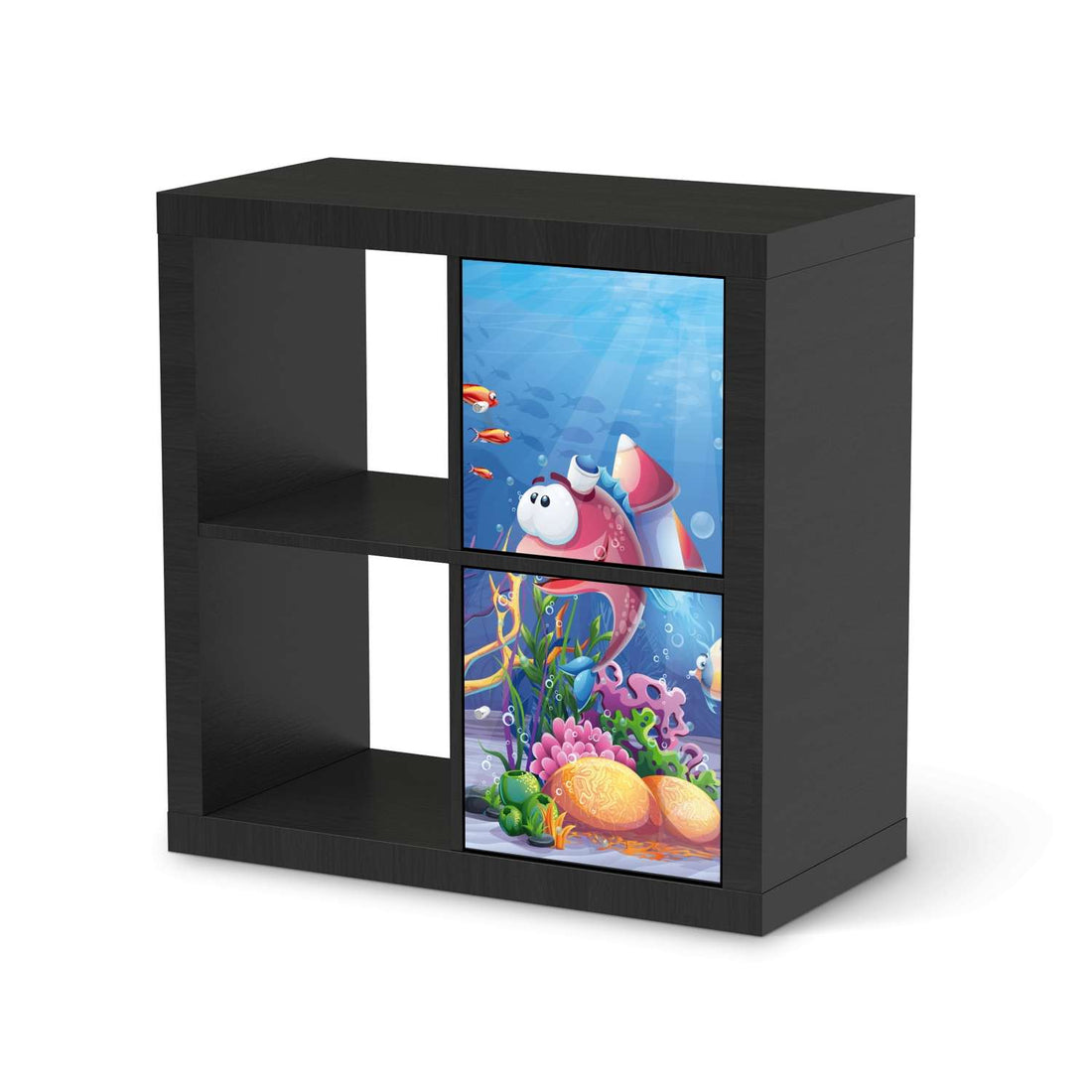 Klebefolie für Möbel Bubbles - IKEA Expedit Regal 2 Türen Hoch - schwarz