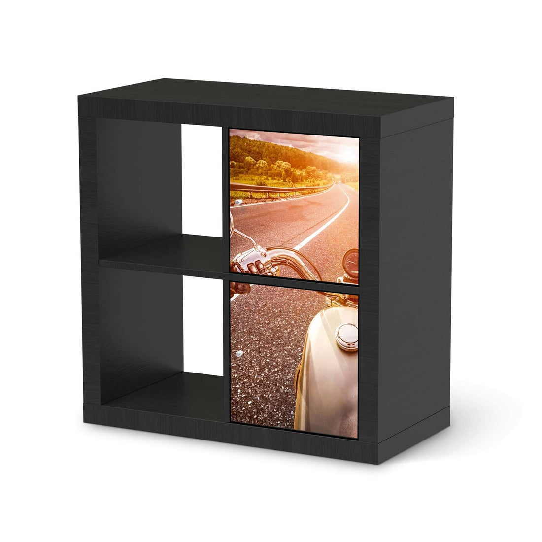 Klebefolie für Möbel Easy Rider - IKEA Expedit Regal 2 Türen Hoch - schwarz
