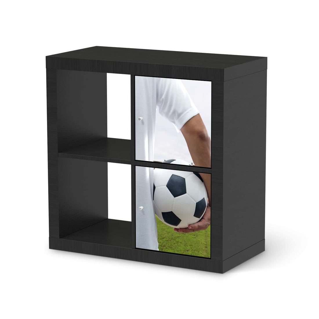 Klebefolie für Möbel Footballmania - IKEA Expedit Regal 2 Türen Hoch - schwarz