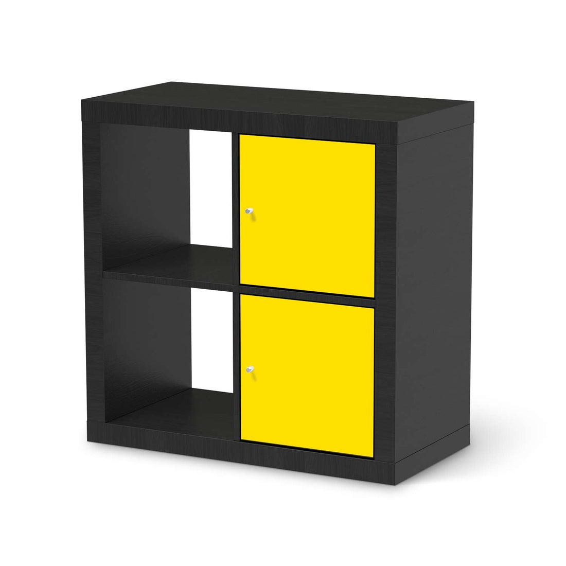 Klebefolie für Möbel Gelb Dark - IKEA Expedit Regal 2 Türen Hoch - schwarz