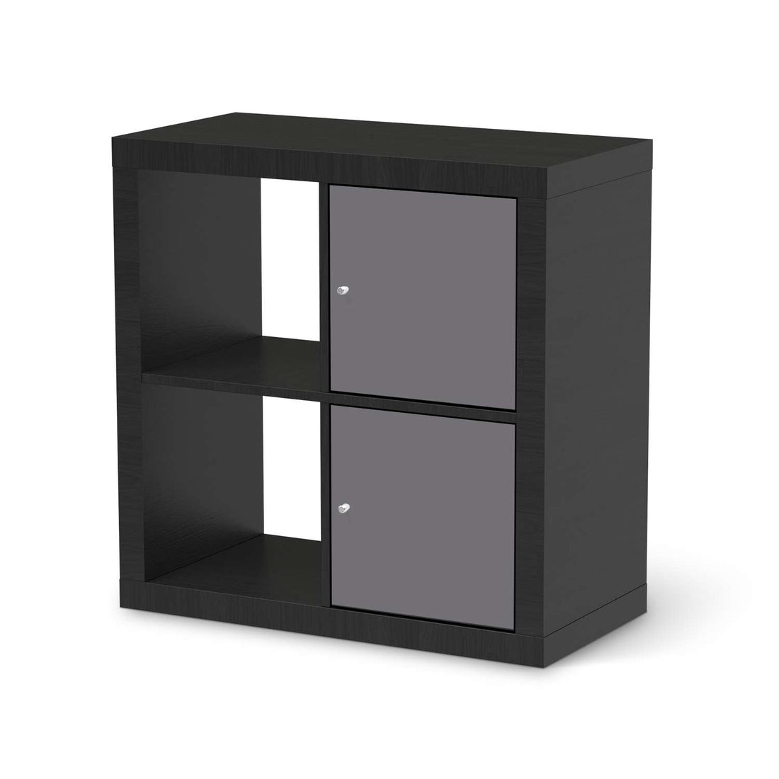 Klebefolie für Möbel Grau Light - IKEA Expedit Regal 2 Türen Hoch - schwarz